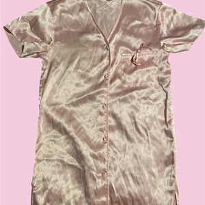 Secret Treasures Pink Satin Sleep Shirt Small